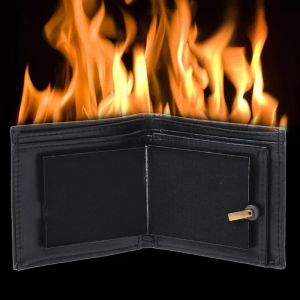 Bins Fire Wallet Magic Flame Fire Wallet Bar Illusion Stage Show Professional Magic Trick Storage Money Carte Portefeuille Magicic