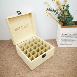 Bodes pour la boîte de rangement en bois Doteterra 25 emplacements portez l'organisateur bouteilles d'huile essentielle aromathérapie Boîte de rangement de conteneurs