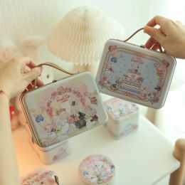 Bins Garden Bunny Small Suitcase Storage Tin Candy Cookie Box For Wedding Birthday Party Decoratieve metalen geschenkdozen Home Organizer