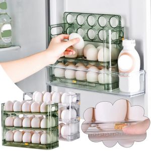 La nouvelle boîte de rangement pour réfrigérateur à œufs peut être réversible, trois couches de 30 cartons à œufs, plateau à œufs de cuisine domestique, support à œufs multicouche