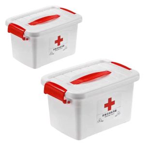 Bodes Pilules Storage Container Médeau de rangement de grande capacité Boîte de premiers soins à double couche portable pour l'organisateur de médecine à domicile