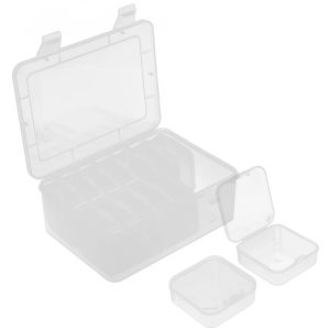 Bakken plastic opbergdozen kleine containers deksels kralen Organisator Kaste scharnierende mini -organisatie