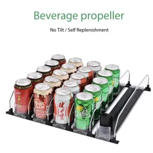 Bins koelkast drankbeheer manager push can dispenser bierdrankje water beugel glijdende push self display opslagrek organiseren