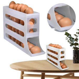 Bakken koelkast ei opbergdoos automatisch scrollen eierhouder keuken grote capaciteit speciale rollende ei opbergdoos voor keuken