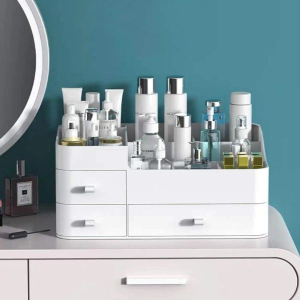 Bins Organisateur de maquillage à trois ans, 3 tiroirs, peuvent être utilisés pour les cosmétiques, les bijoux, le salon de salon de salle de bain chambre