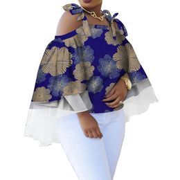 BintaRealWax chemise en cire imprimée africaine pour femmes Dashiki manches longues vêtements africains grande taille vêtements africains traditionnels WY5101