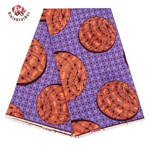 Bintarealwax vente en gros moins cher Polyester tissu fond violet femmes fête matériel Ankara Pachwork tissus FP6132