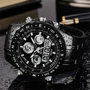 Reloj deportivo BINZI para hombre, relojes electrónicos LED digitales, reloj de pulsera de cuarzo militar de lujo de la mejor marca, reloj Masculino 2020 G1022