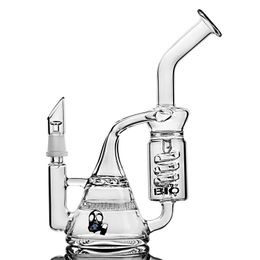 Bio Beaker Bong Fabriqué à la main d'épaisseur de narguilé à la main Vapeur de vapeur de tuyau d'eau Perc Hobeil Sprial Recycler DAB RIGNE BONGS