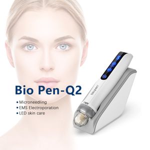 Bio Pen Q2 Microneedling Auto MTS Elektroporatie LED Blauw Rood Licht Therapie Bio Pen Schoonheidsmachine voor haargroei Huidverzorging Rimpels verwijderen