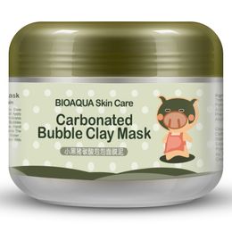 Bioaqua kawaii zwarte varken koolzuurhoudende bubble clay masker winter diepe reiniging vochtinbrengende huidverzorging gezichtsmasker