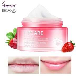 BIOAQUA Strawberry Lip Sleeping Mask Exfoliant Lips Balm Moisturizer Nourish Lip Plumper Enhancer Vitamin Skin Care Night Cream