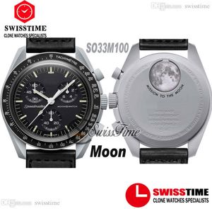 Bioceramic Moon Swiss Quqrtz Chronograph Mens Watch SO33M100 Mission to Moon 42 Real Grey Ceramic Black Nylon with Box Stopwatch Super Edition Swisstime E57737112