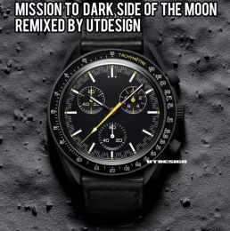 Bioceramic Moonswatch Quarz Chronograph Montre pour homme Mission to Mercury Montre de luxe en nylon James Montre De Luxe Boîte en édition limitée