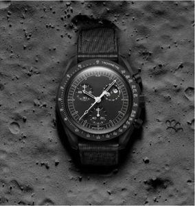 Bioceramic Planet Moon Heren Hoge kwaliteit Volledige functie Chronograaf Designer Mission to Mercury 42mm Nylon Watches Quartz Clock Relogio Masculino met doos