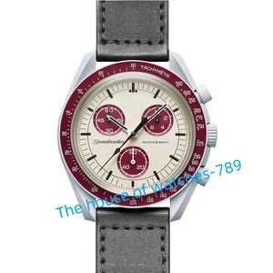 Bioceramic Planet Moon Montres pour hommes Montre chronographe à quartz à fonction complète Mission To Mercury Montre de luxe en nylon 42 mm Édition limitée Montres-bracelets maîtres SSSS