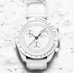 Nouvelle biocéramique Planet Moon Montres masculines Full Fonction Quarz Chronograph Designer Watch Mission to Mercury 42mm Luxury Watch Limited Edition Wrist Wrist