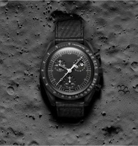 Bioceramic Planet Moon Mens horloges volledige functie quarz chronograaf Watch Mission to Mercury 42mm nylon luxe horloge limited edition master polshorloges goed