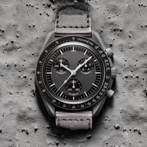 Bioceramic Planet Moon Mens Watches Forma completa Quarz Chronograph Watch 42 mm Nylon Luxury Designer Watches Master Wristwatchs de alta calidad de edición limitada de edición limitada