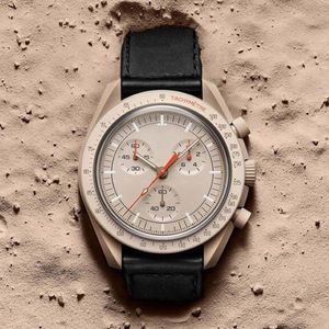 Bioceramic Planet Moon Mens Watches High Fond Force Function Quarz Chronograph Watch 42mm Nylon Luxury Watch Limited Edition MAS2051
