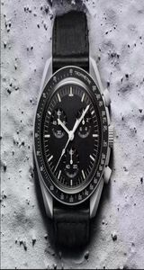 Bioceramic Planet Moon Mens horloges met doos hoogwaardige volledige functie chronograaf ontwerper horloges Mission to Mercury 42mm nylon2520646