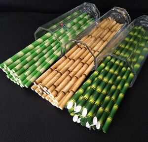 Biodegradable Bamboo Straws Bamboo Paper Straws Eco-Friendly 25Pcs a Lot Party Use Bamboo Straws on Promotion SN1626