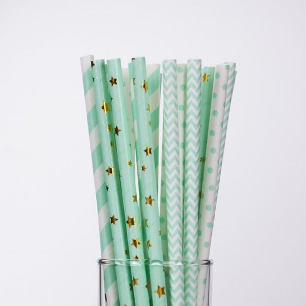 Paille de papier Kraft biodégradable environnement coloré pailles à boire jetables fête d'anniversaire décoration de mariage fournitures dispette
