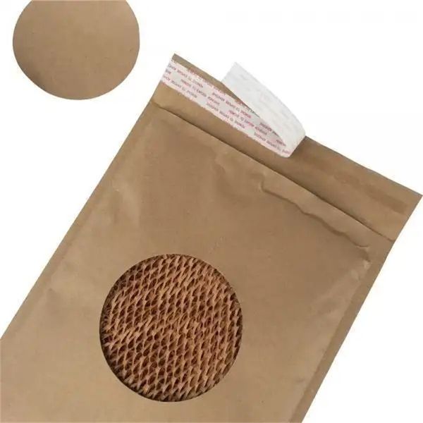Bolsa de papel Kraft de nido de abeja reciclada biodegradable, embalaje de logística, bolsas de correo, bolsa de sobre acolchado de nido de abeja
