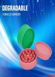 Biodégradable Fumer Grinder PE 40mm 56 mm 63 mm Tobaco dégradable Eco 2 parties couche épice en plastique Herbe Grindeuse Crringer8047077