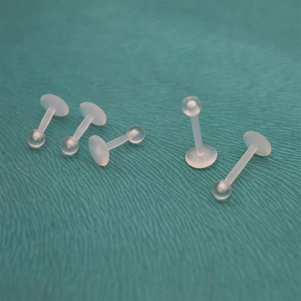 Bioflex retenedor labio Stud recto Labret anillos pendientes acrílico transparente Bio 6mm 8mm 10mm 16G moda Body Piercing Jewelry213t