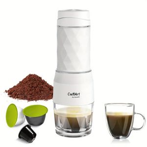 BioloMix Portable Coffee Maker Espresso Machine Hand Press Capsule Ground Coffee Brewer Portable For Travel And Picnic