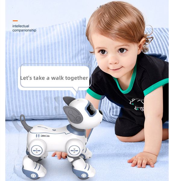 Perro robot inteligente biomimético, programación de acrobacias, simulación multifuncional, juguete de ciencia RC/eléctrico, juguete para perros para niños, Hundespielzeug Intelligenz Chien Robot Puppy Toys