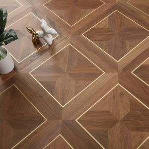 Walnut Art Craftart Carpet Cleaning Messing Hardhouten vloer Luxe Villas Decor Thuis Sticker Muurbekleding Interieur Inlay Medallion Solid Wood Designed Tile