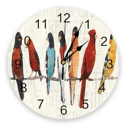 Bird Branch Retro Wall Clock Home Decor Slaapkamer Stille Oclock Watch Wall Digitale klokklokklok voor kinderkamers