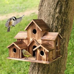 Vogelkooien hangen houten huis voor buiten 6hole binnentuin achtertuin decoraties voor vriend familie buren cadeau fu 230130