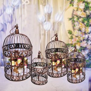 Vogelkooien Iron Bird Cage Decoratie Familie Hangende bloemenframe Prop Wedding 230130