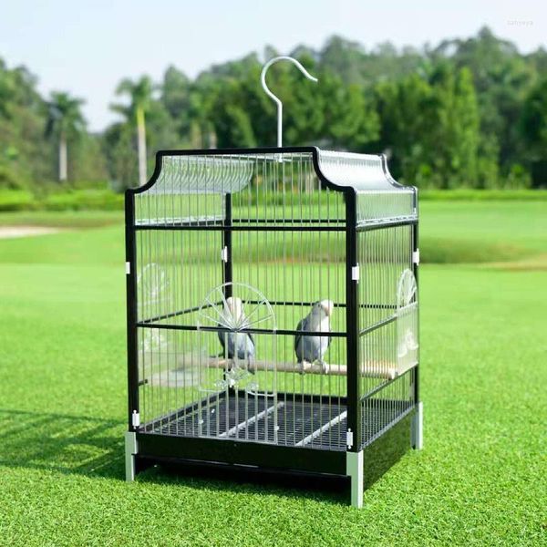 Jaulas para pájaros Jaula Grande de acero inoxidable caja de Metal para loros casas de cría al aire libre Jaula Pajaro Grande accesorios DL60NL