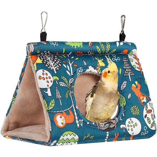 Nids de cages à oiseaux, hamac chaud d'hiver, accessoires de nid de cage de hangar de hamac suspendu en peluche, adaptés aux petits oiseaux tels