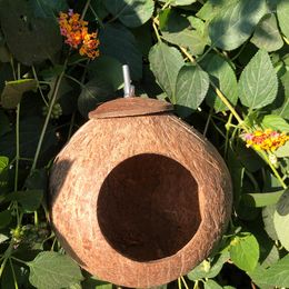 Vogelkooien buiten ornament kooi feeder houten hangende papegaai nest kleine nidos para pajaros kokosnoot shell -producten dl60nl