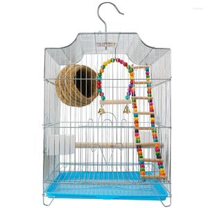 Cages à oiseaux jouets de plein air Cage mangeoire plateau maison canari perroquets voyage grande nourriture métal Vogel Speelgoed Pigeon fournitures DL6NL