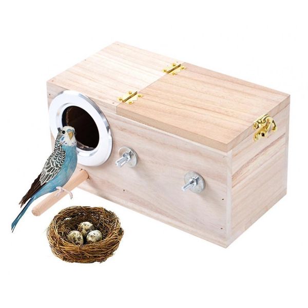 Cages à oiseaux Pet House Perruche Nest Box Budgie Wood Elevage pour Inséparables Perroquets Accouplement 230130
