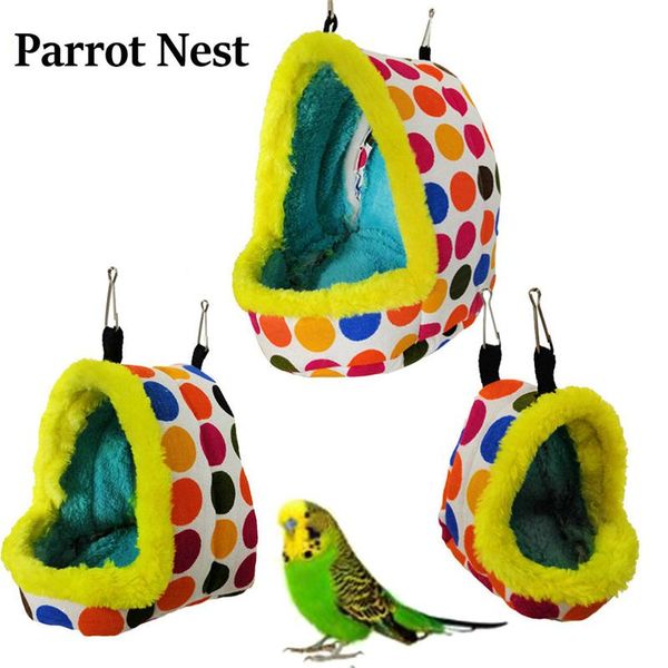 Cages À Oiseaux En Peluche Perroquet Hamac Maison Cage Suspendue Cave Cabane Tente Lit De Couchage Hiver Chaud Pet Nid Hamster Jouet Pour Perruche Cacatoès