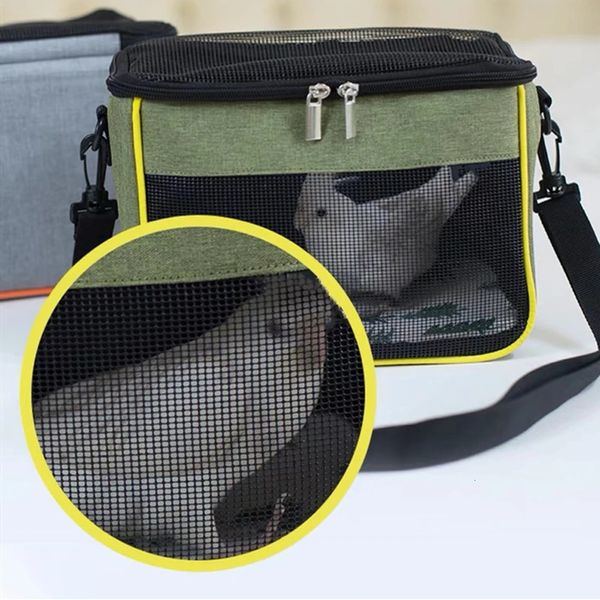 Jaulas para pájaros Jaula para mascotas portátil Loro Hámster Lagarto Bolsa Azúcar Planeador Mochila Conejo Ardilla para animales pequeños Accesorios 231211