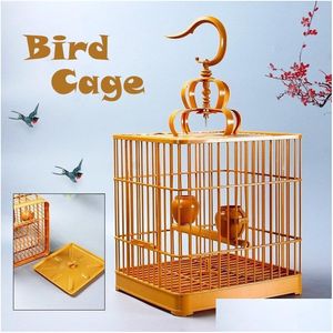 Cages à oiseaux S Cage à oiseaux amovible avec mangeoire et abreuvoir Petit animal de compagnie Fl Set House Grive Perroquet Cage suspendue 230516 Drop Delivery Home G Dhngy