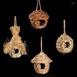 Cages à oiseaux petite Cage ronde décoration accessoires en bois maisons d'élevage en plein air Jaula Pajaro Grande nid d'oiseaux DL60NL
