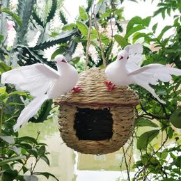 Cages d'oiseau Petite cage ronde perroquet Pigeon en bois Pigeon Housses de reproduction extérieures Nidos Para Pajaros Budgies Nest Dl6nl