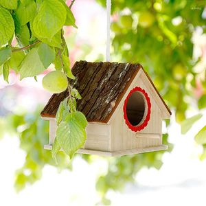 Jaulas para pájaros Juguetes pequeños Casa Jaula Loro Aviario Canario Alimentador de madera Accesorios Gaiola Para Calopsita Suministros para pájaros DL6NL