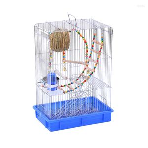 Cages d'oiseau Box en acier inoxydable Ornement de mangeur de cage grande maison suspendue perroquets canaries vogel accessoires