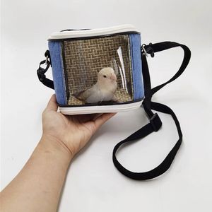 Bird Cages Super Portable Pet Cage Parrot Travel Bag Breathable Lightweight Hamster Squirrel For Small Animals Accessories 230729