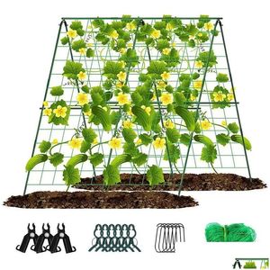 Vogelkooien Ondersteunt Opvouwbare Komkommer Trellis Tuinset Afneembare Klimclips Voor Planten Wijnstok Buitenplanten Bloemen Drop Delivery Dhund